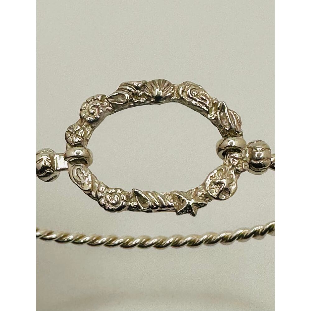 Vintage 925 Sterling Silver Seashell Bangle